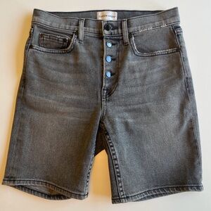 EUC Cotton Citizen XS 25 Gray Denim Jean Shorts Fitted Exposed Button Fly 27x6.5